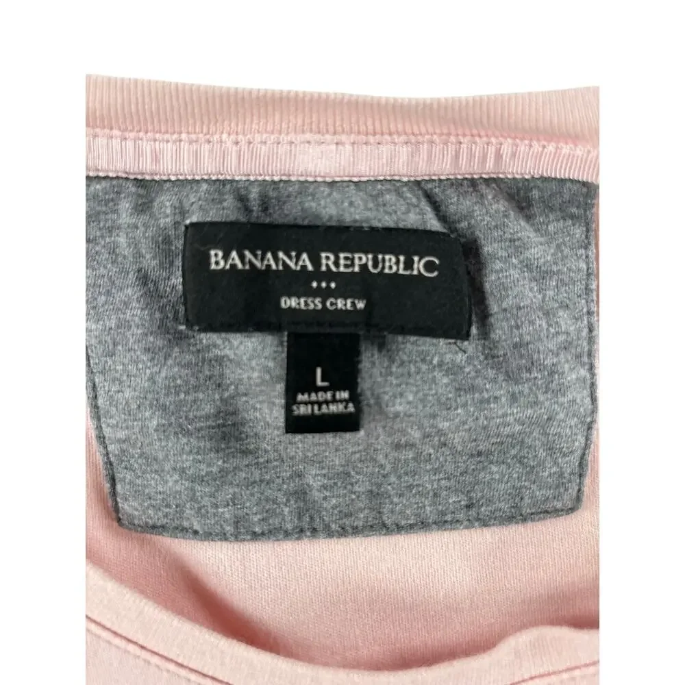 Banana Republic Mens Crewneck T-Shirt - Light Pink - Large